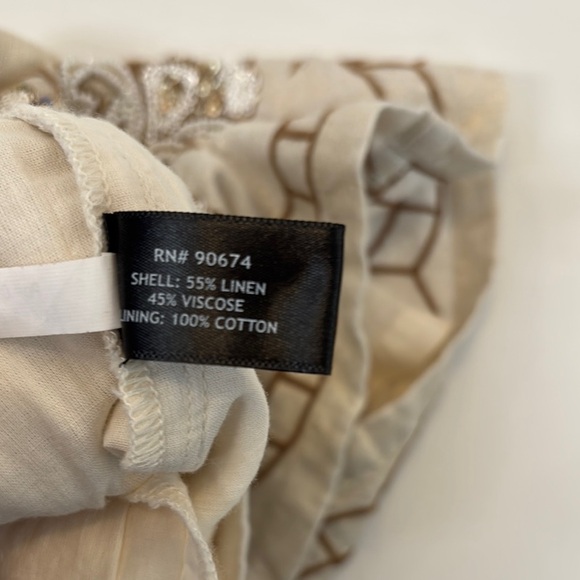 Boston Proper Women’s High Waist Embroidered Shorts Sz 8 Sequins Bohemian - Picture 4 of 13